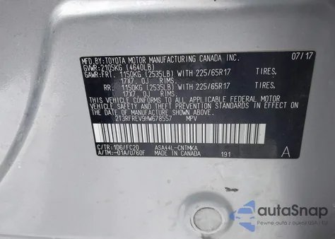 2017 Toyota Rav4 Xle from USA, damaged, VIN 2T3RFREV9HW678557